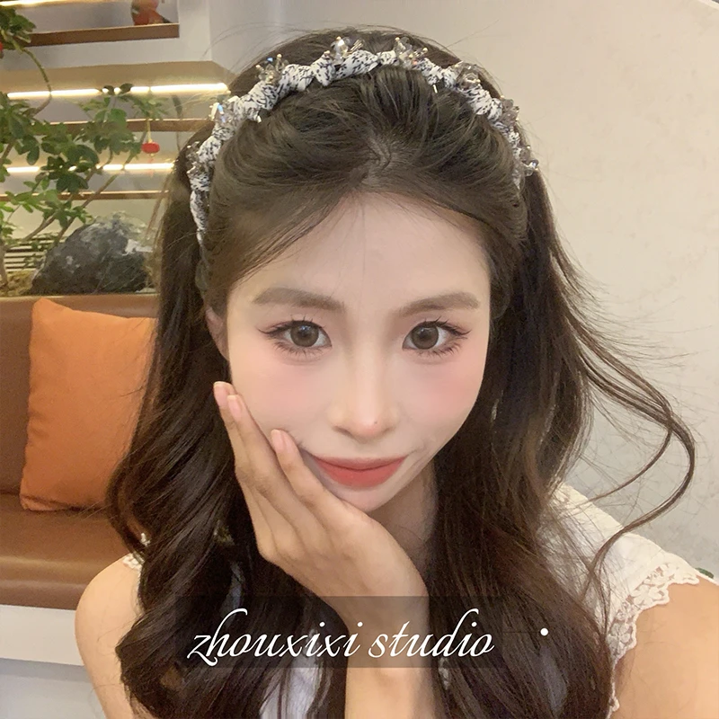 高级感水晶晶绕线发箍女甜美气质高颅顶发卡头箍头饰