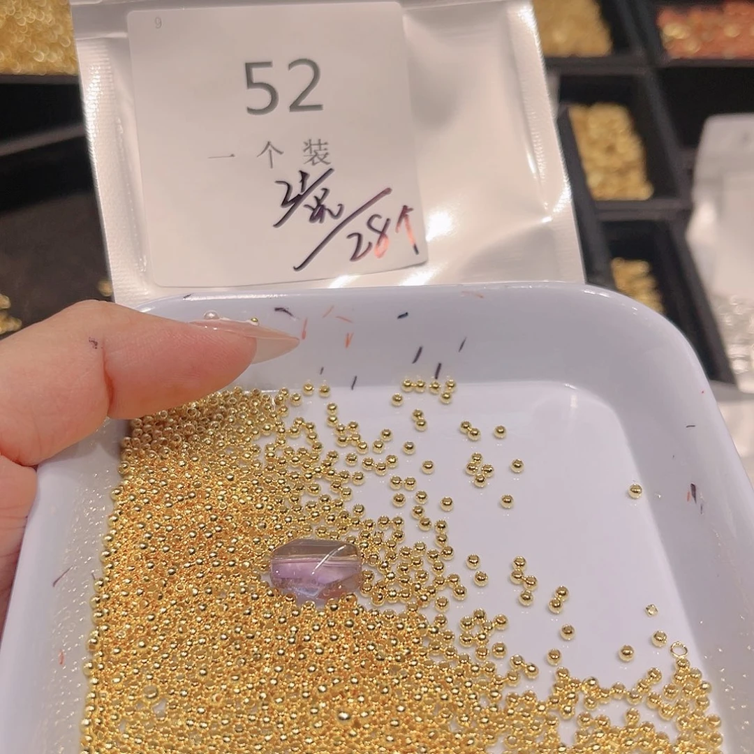 紫晶珠宝半成品银S925镀金镶嵌52