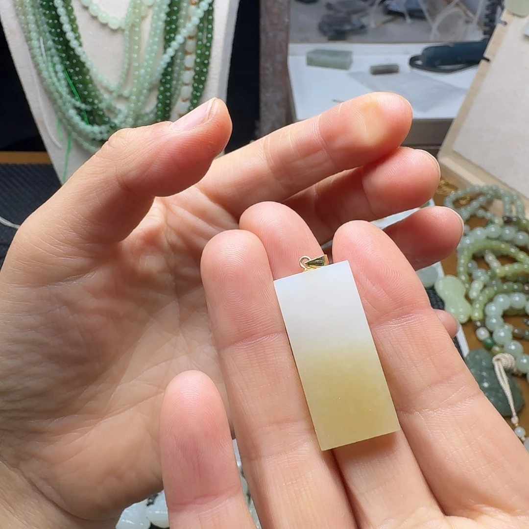 和田玉银S925镀金镶嵌颈饰