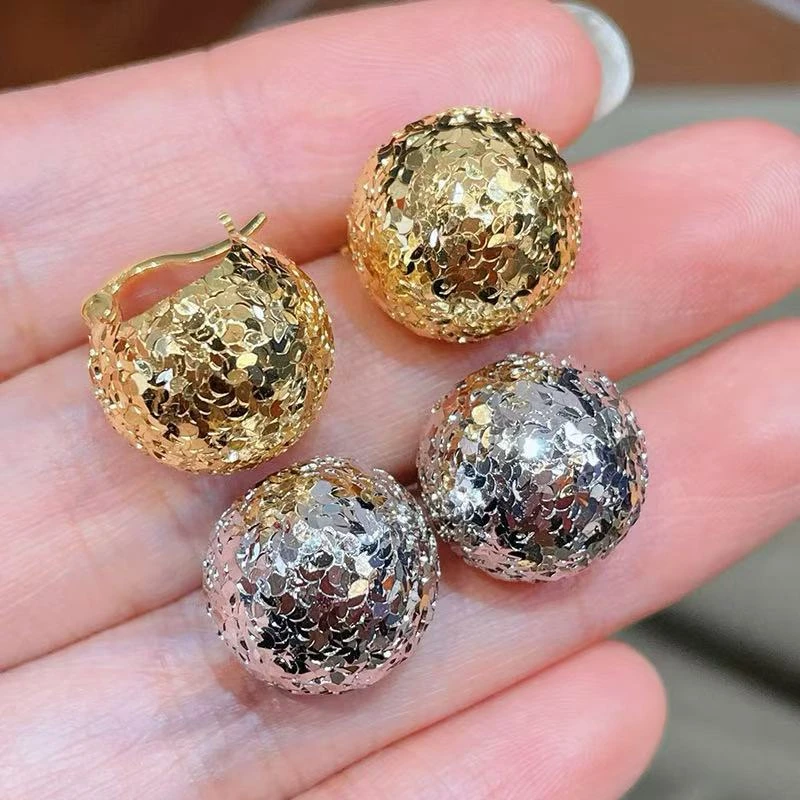 925银耳饰 「波光粼粼」碎碎冰球球耳环女法式小众轻奢精致高级感