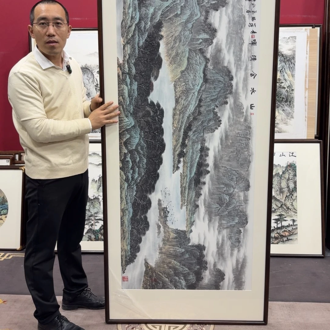 山***岚国画手绘作品210/80