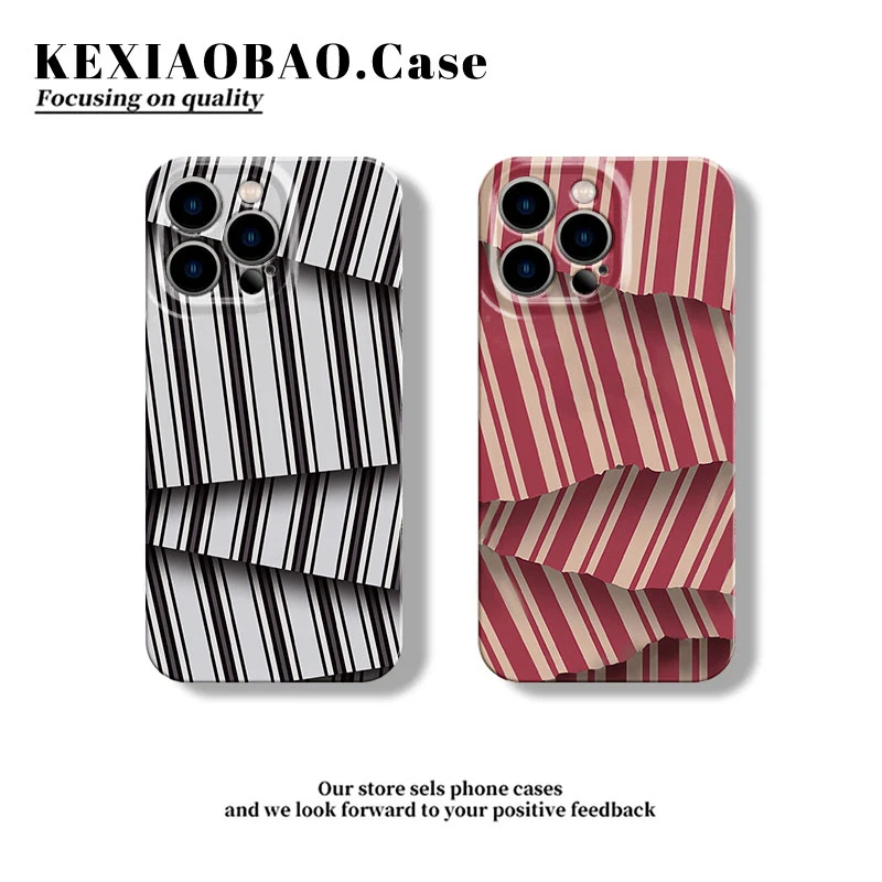 不规则条纹适用于苹果17手机壳情侣16pro小米华为vivo/oppo菲林壳
