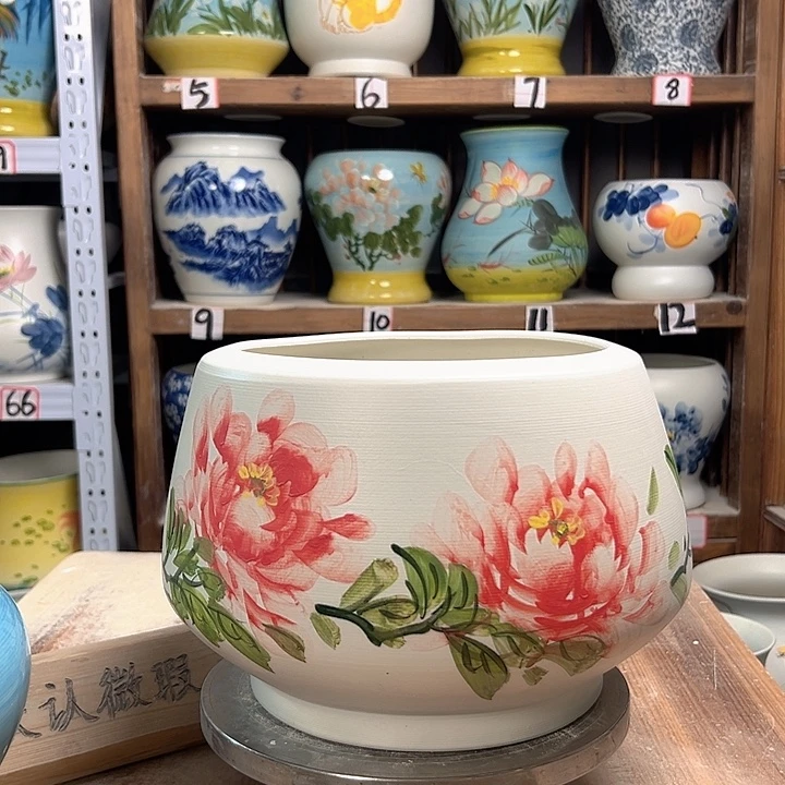 陶高18口23牡丹陶瓷