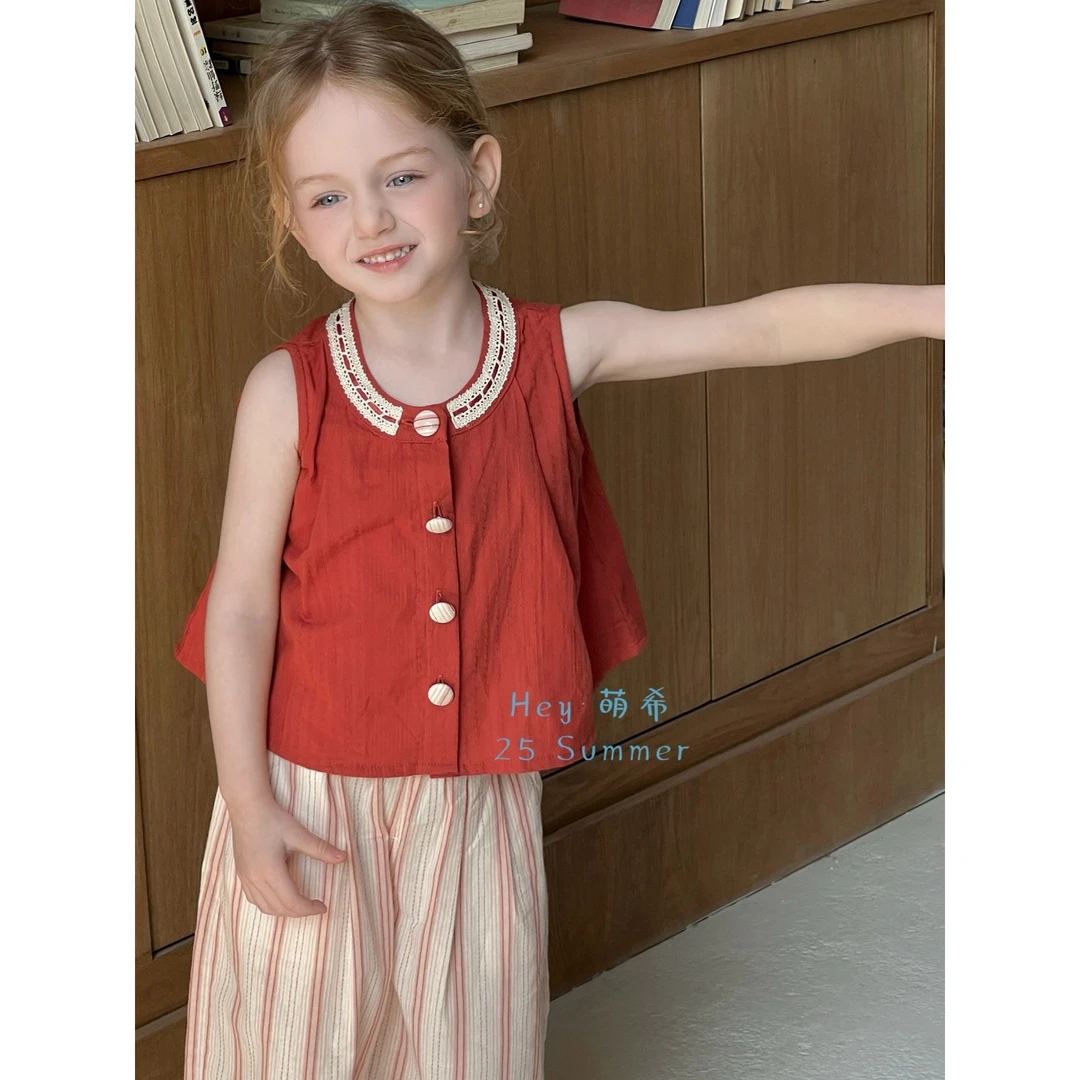 AC458~萌希·25夏~复古无袖上衣M723