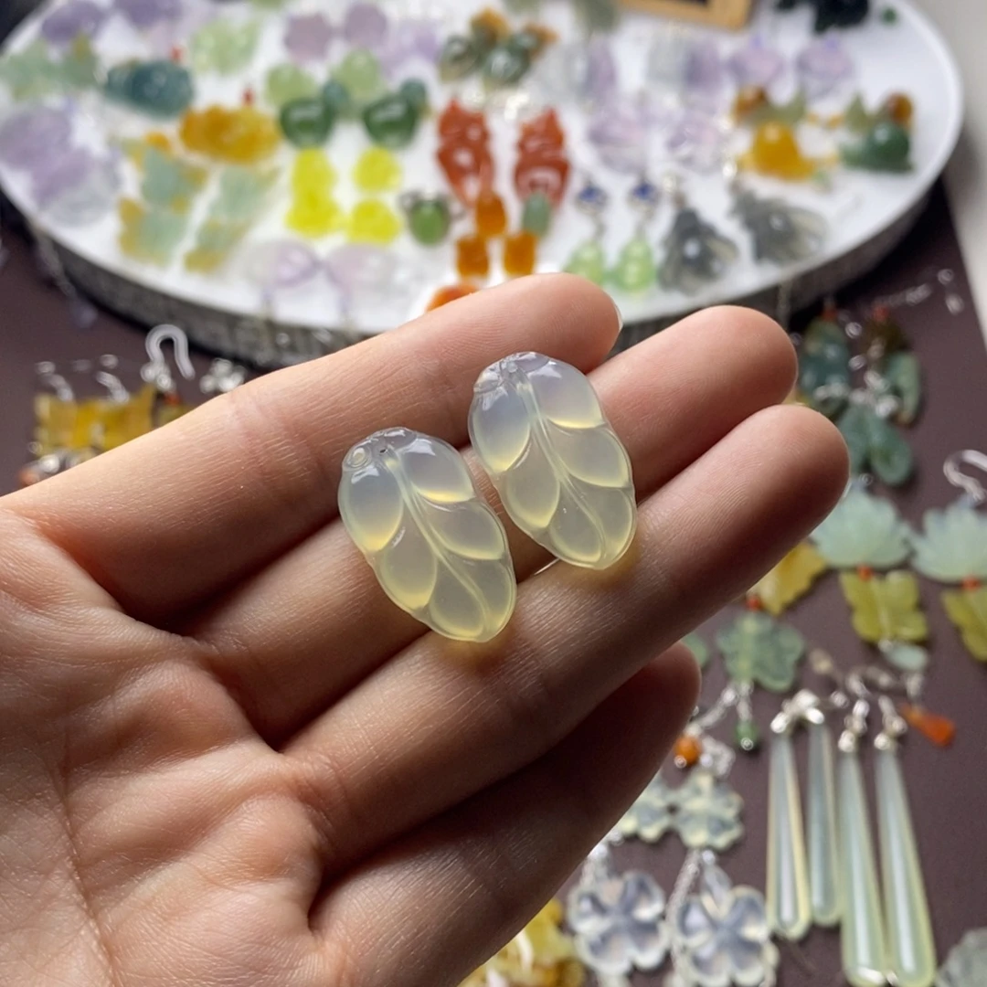 蛇纹石玉合金耳饰/颈饰
