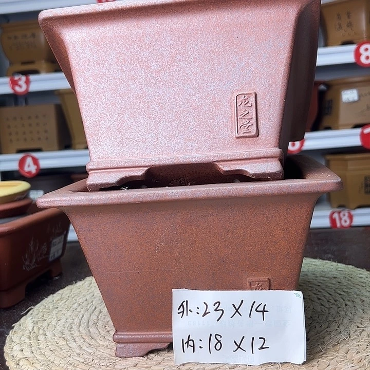 紫砂花盆蛇年大吉