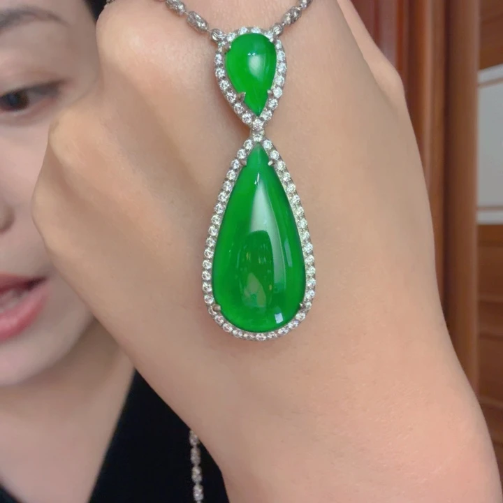 翡翠银S925镶嵌吊坠(不含链)吊坠