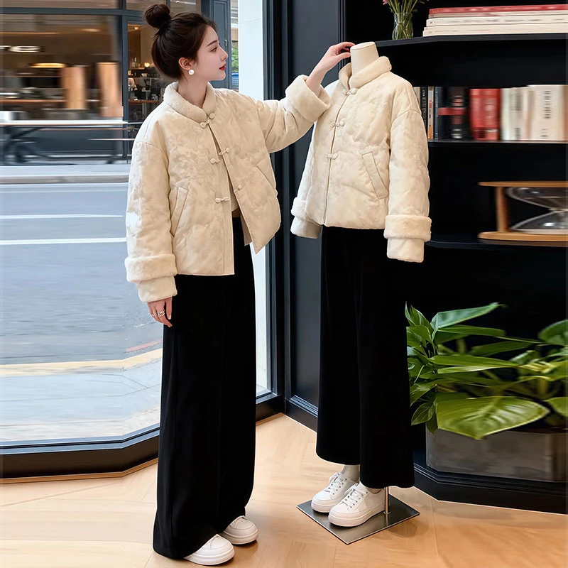 兹伊翰【风华绝代】时尚新中式国风棉衣女2025冬季新款盘扣设计棉服