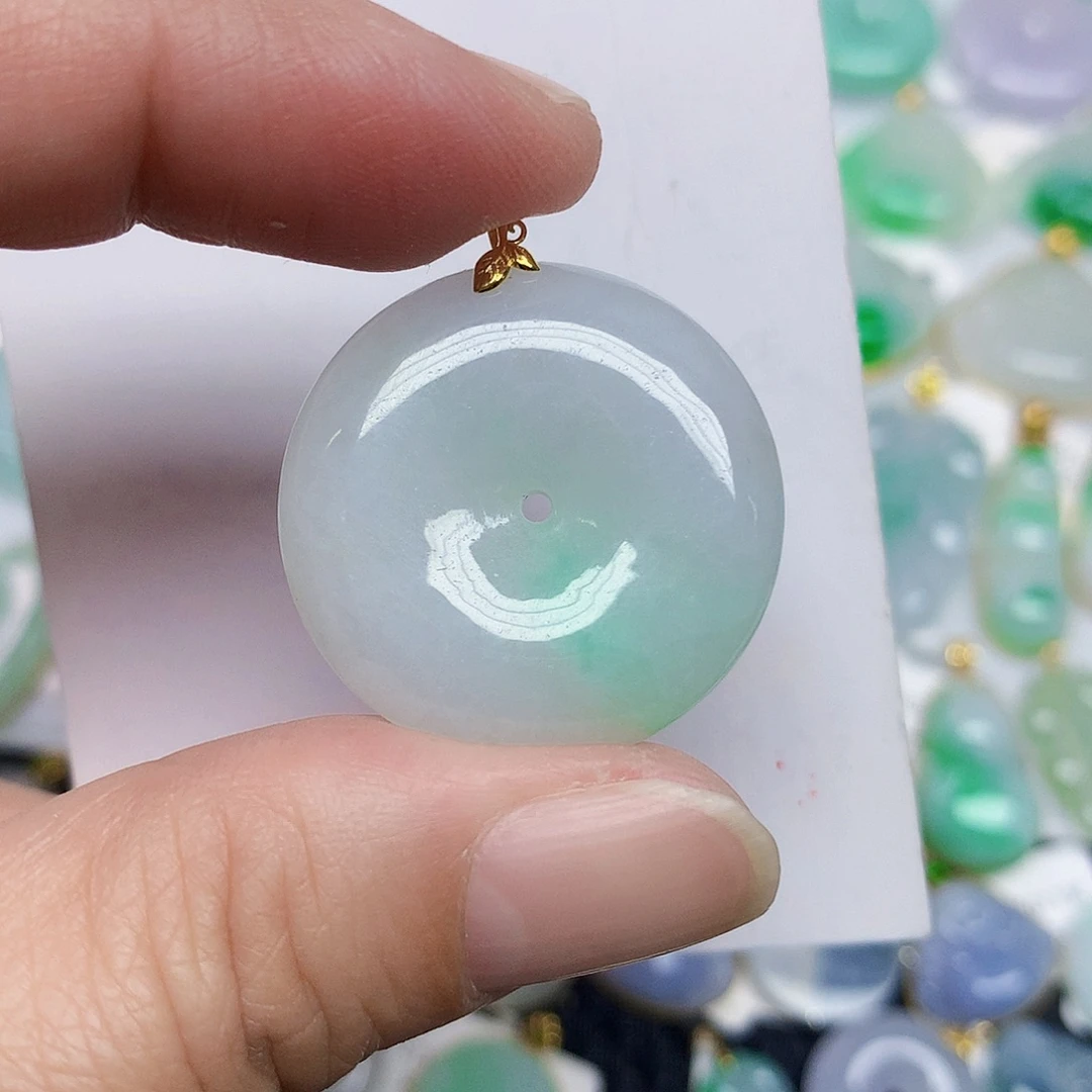 翡翠18K金镶嵌颈饰467888