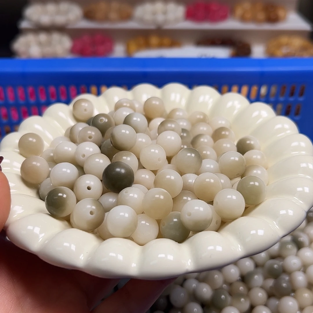 手串菩提根/象牙果卡12干磨绿飘花圆150颗
