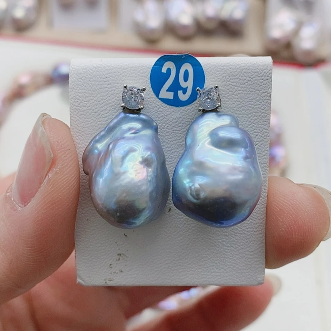 【闪购商品】淡水珍珠耳饰银S925镶嵌