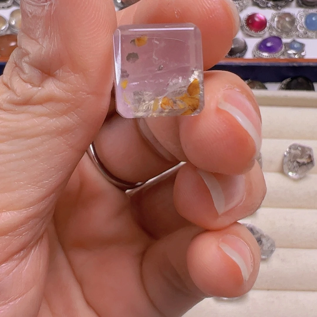 水晶手链银S800镀金镶嵌婵*?