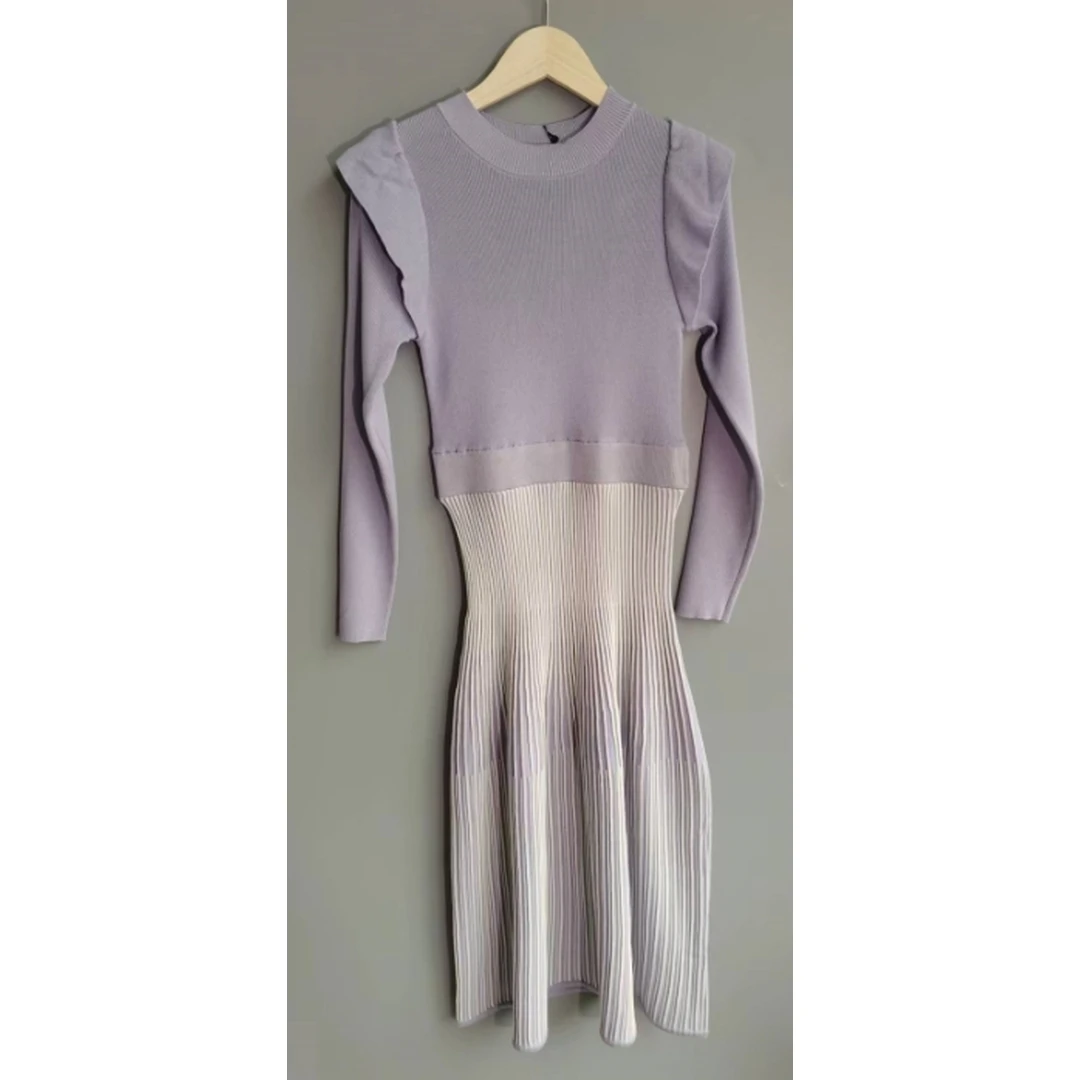 【强哥外贸】秋冬新款 A 毛衣连衣裙春连衣裙渐变蓝色自然密语