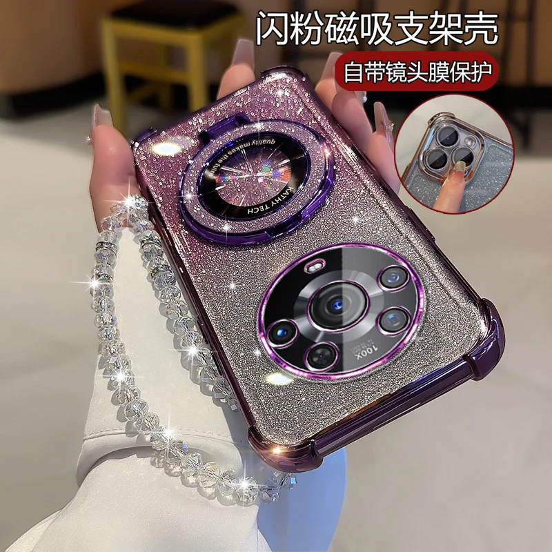 适用荣耀Magic3Pro网红手机壳女潮 新款ELZ-AN10硅胶全包四角防摔