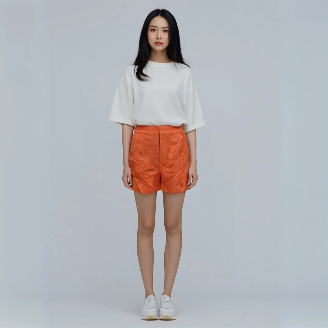 夏季时尚休闲透气人棉女士舒适百搭简约潮流纯色洋气轻便短裤设计