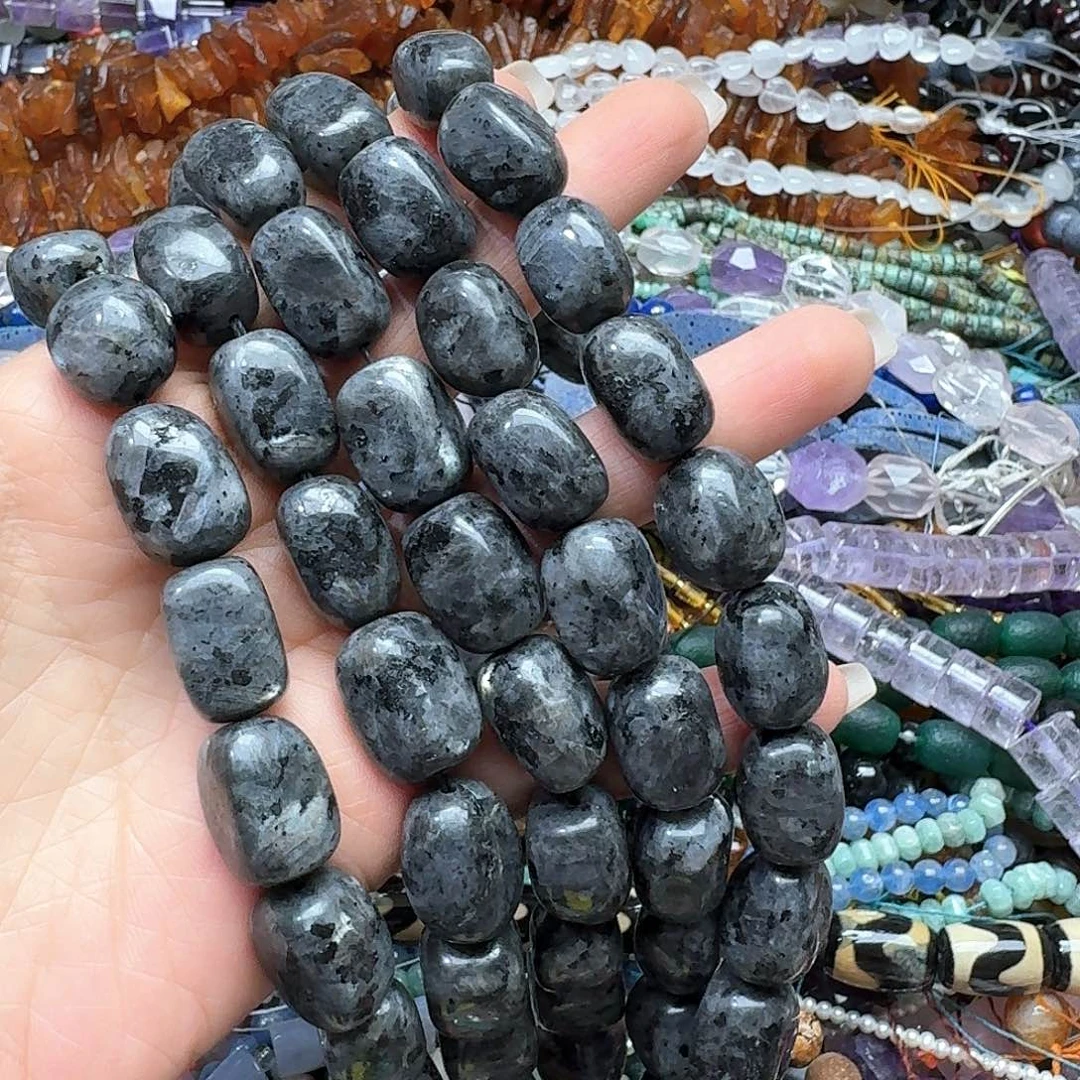 玛瑙/玉髓合金珠宝半成品一条12x18m黑闪光随行