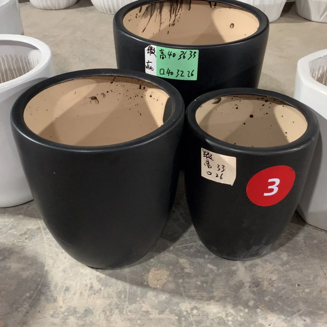 微瑕高温陶瓷花盆