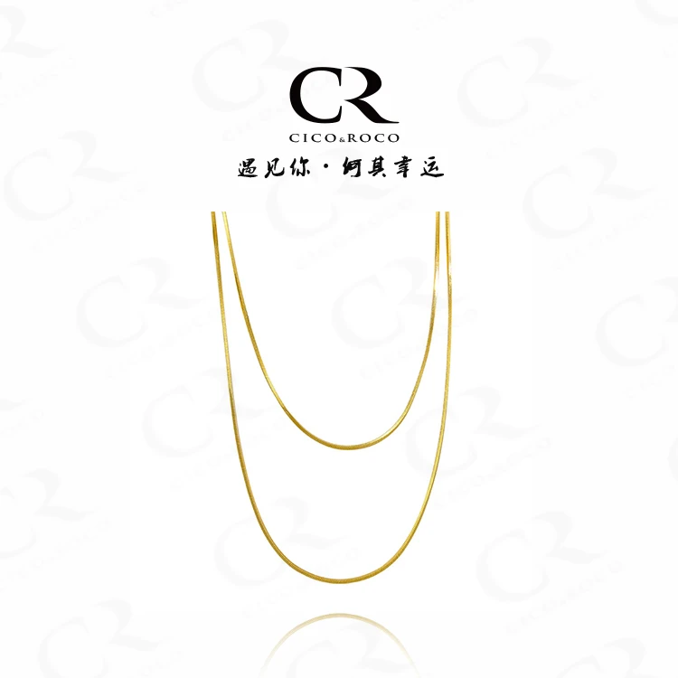 钛钢树脂项链 长款蛇骨链毛衣项链钛钢叠戴素链