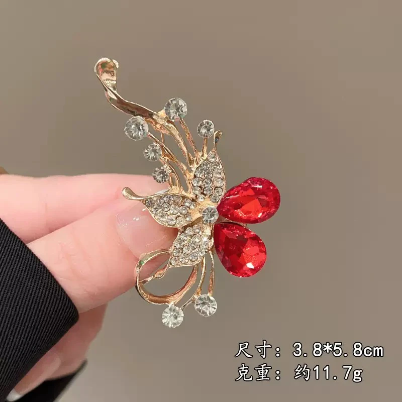 合金胸针 锌合金水晶花朵胸针#49时尚百搭精致胸花