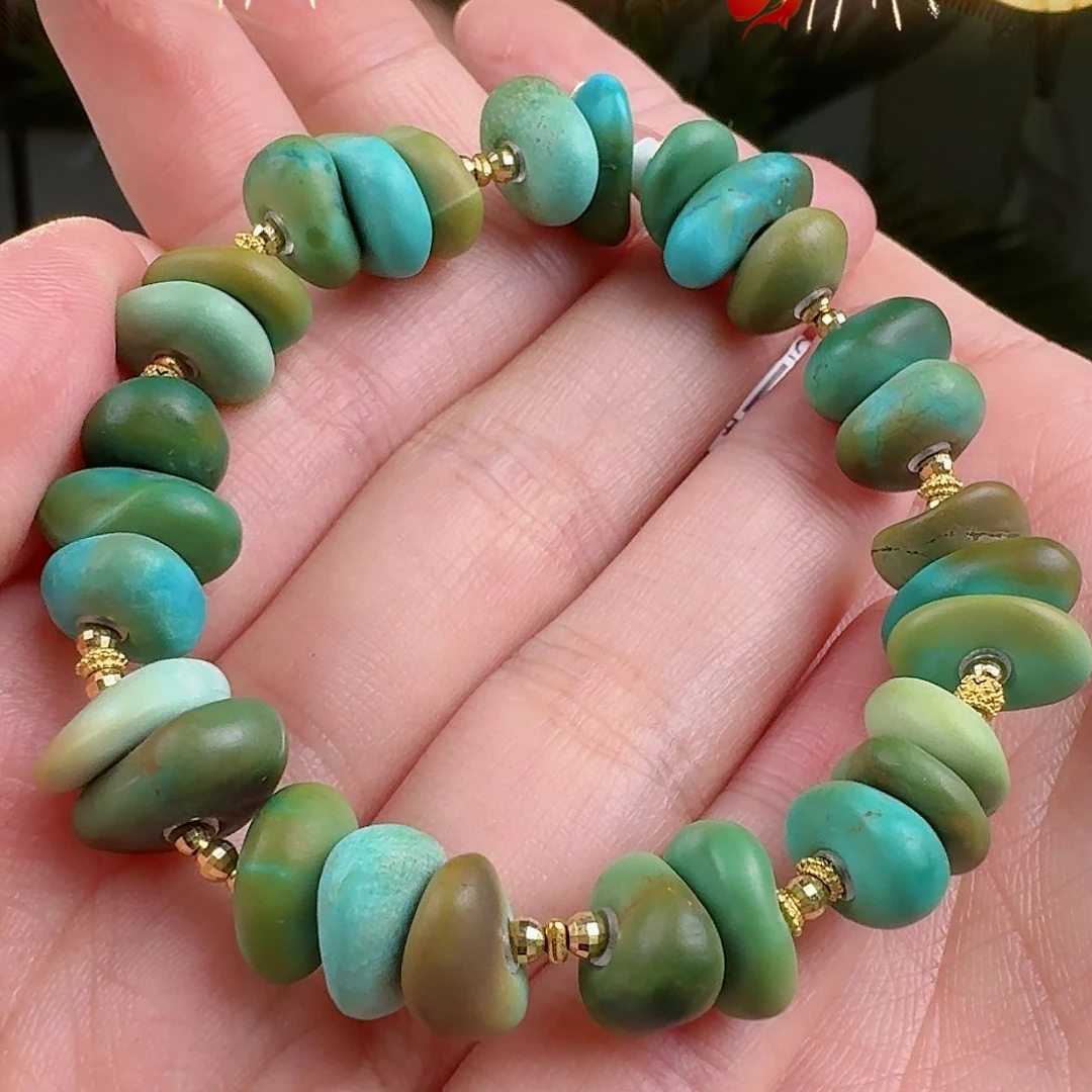 绿松石珠宝奇石18K金镶嵌