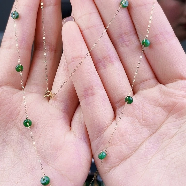 翡翠颈饰18K金镶嵌饰品