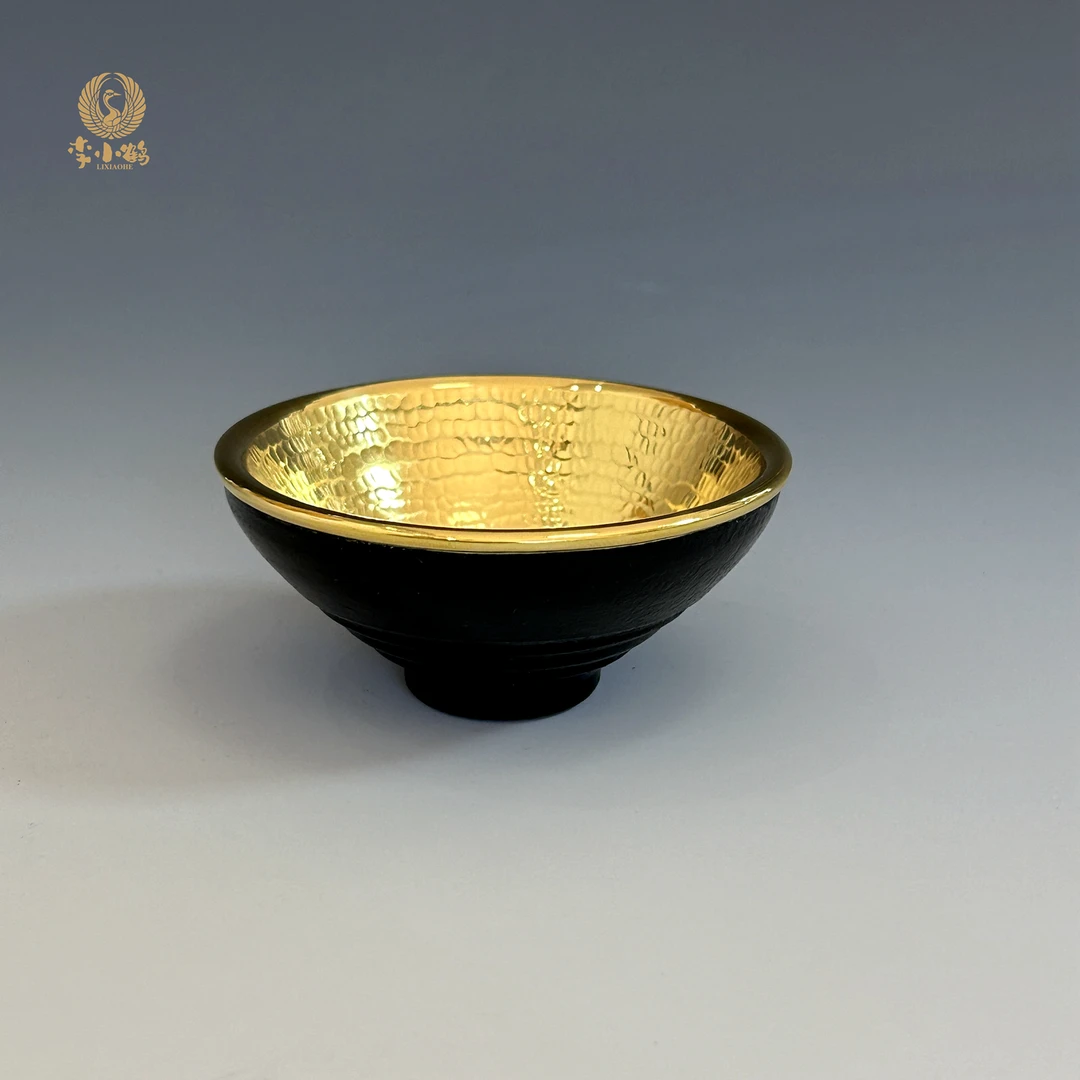 生铁锻金斗笠杯茶杯