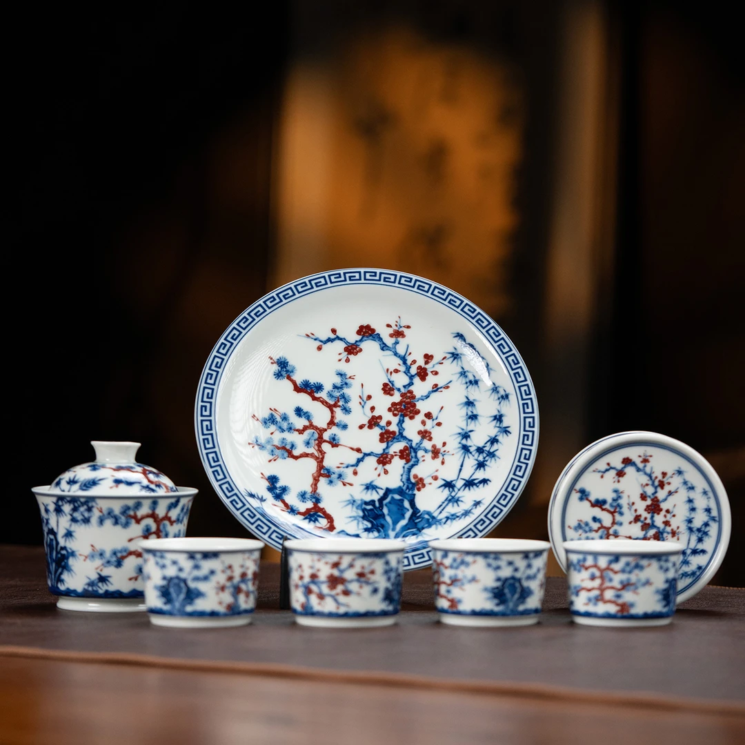 【利贞｜松竹梅套组】中式复古陶瓷茶具 送礼 福利系列DC