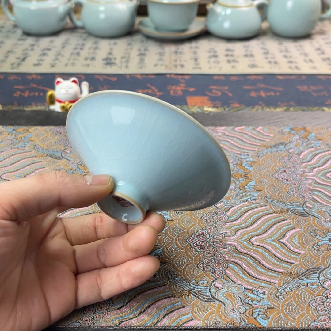 阿**r天青色斗笠杯手工