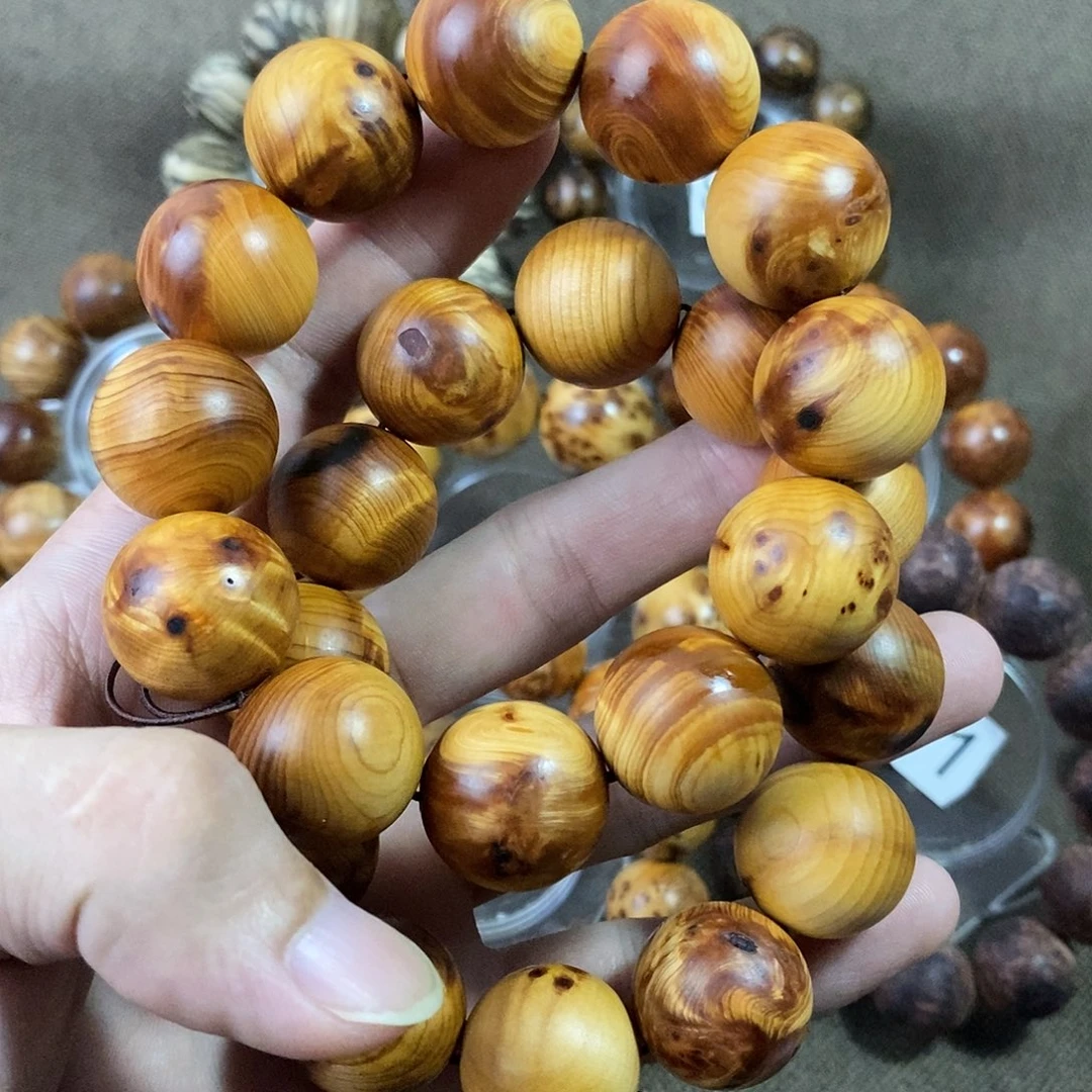 柏木（崖柏）瑕疵碳化2.0红油手串