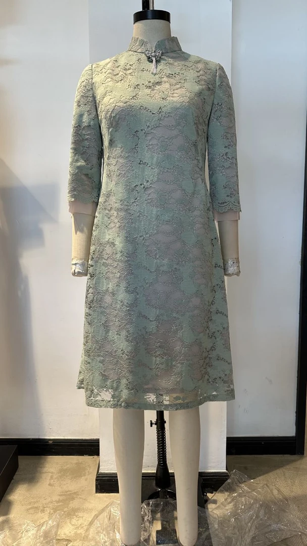 凤禧2025春夏新款蕾丝气质日常中袖旗袍