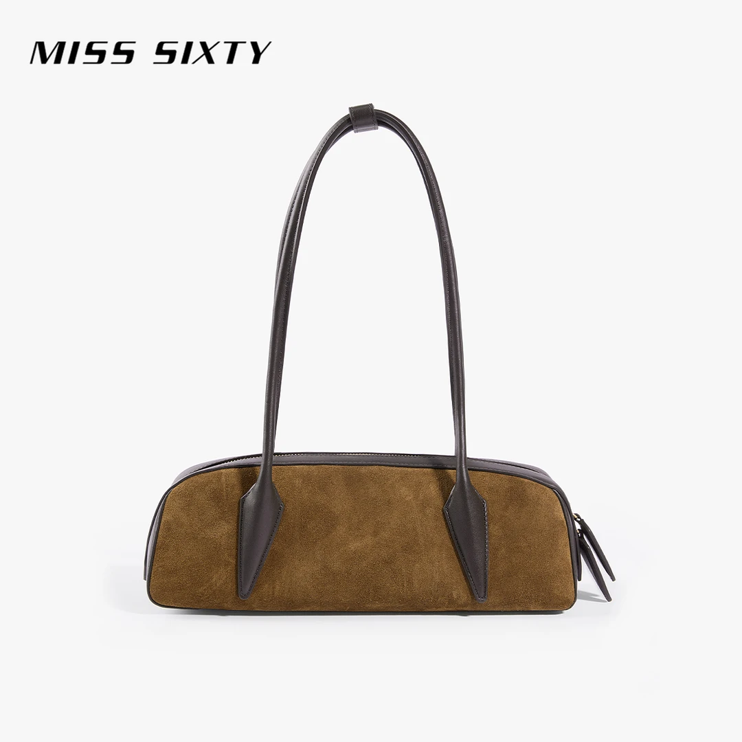 Miss Sixty2025冬季新款包包女拼接小众通勤气质法棍包单肩腋下包