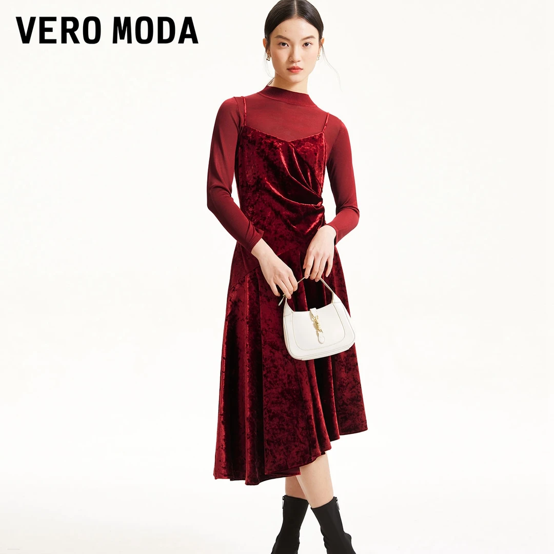 Vero Moda商场同款针织衫气质早春新款高领吊带丝绒百搭32417D014