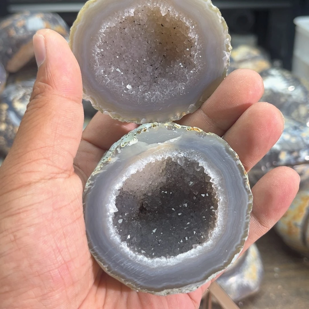 紫晶摆件未镶嵌聚宝盆