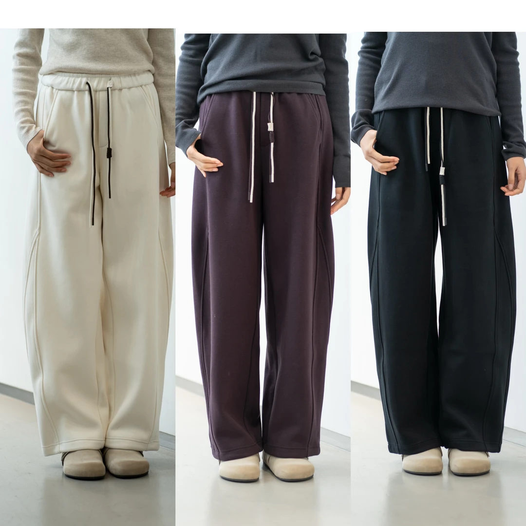 HALUNGLE/海伦格丽 海伦格丽  86157  秋冬加绒休闲弯刀裤 dy