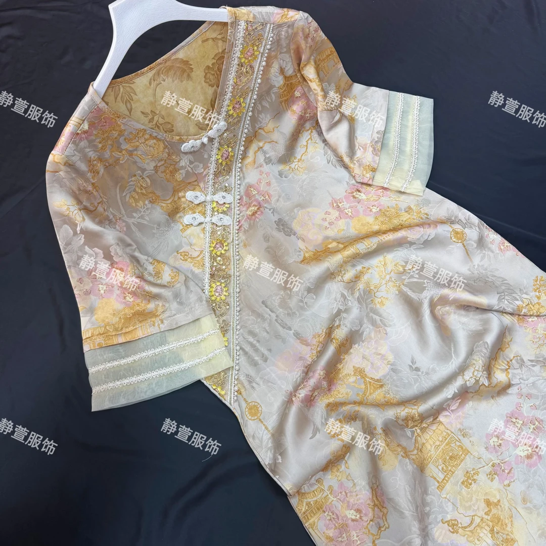 3107《浮生若梦》常熟春夏新款国风新中式重工气质复古提花连衣裙