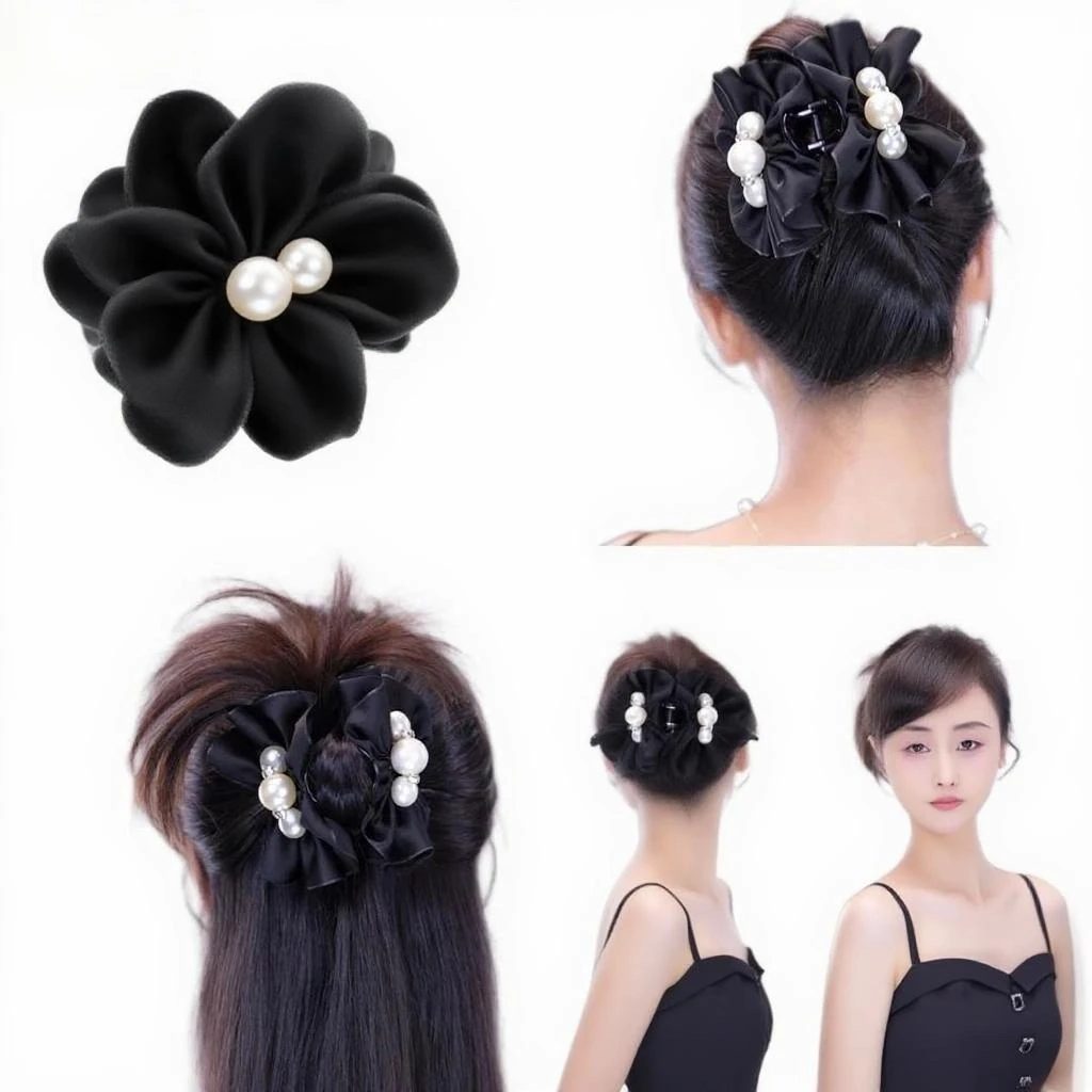 秋季新款流光珠高级感气质裙摆抓夹