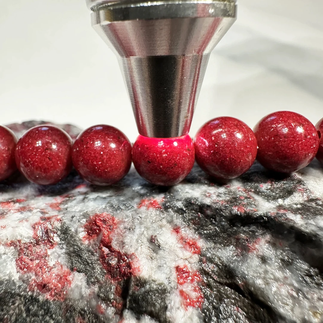 含辰砂工艺品朱砂晶粉砂素串（百搭款）