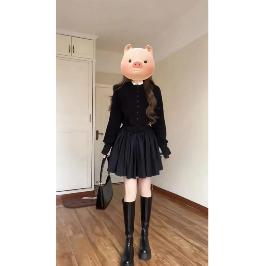 2024新款高级感连衣裙超好看秋冬女装冷淡系独特别致裙子两件套装