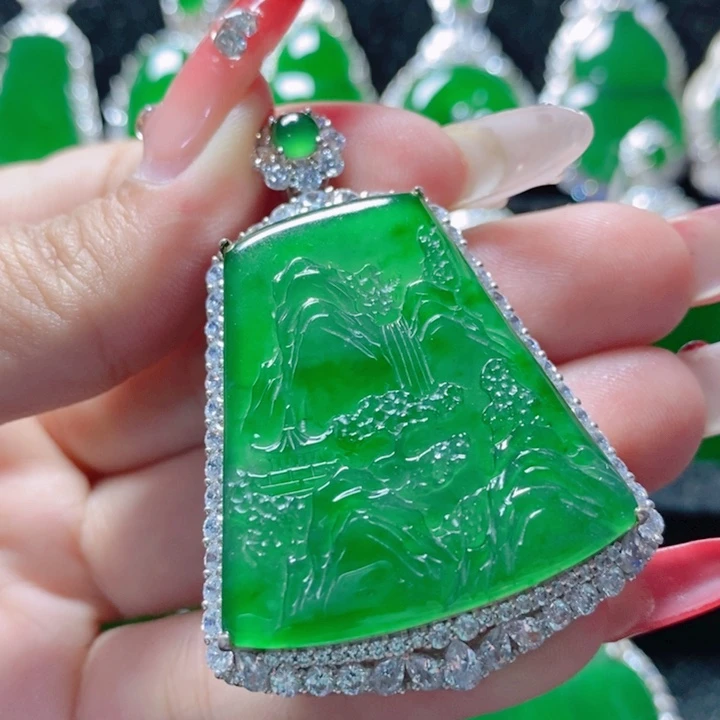 翡翠颈饰银S925镶嵌