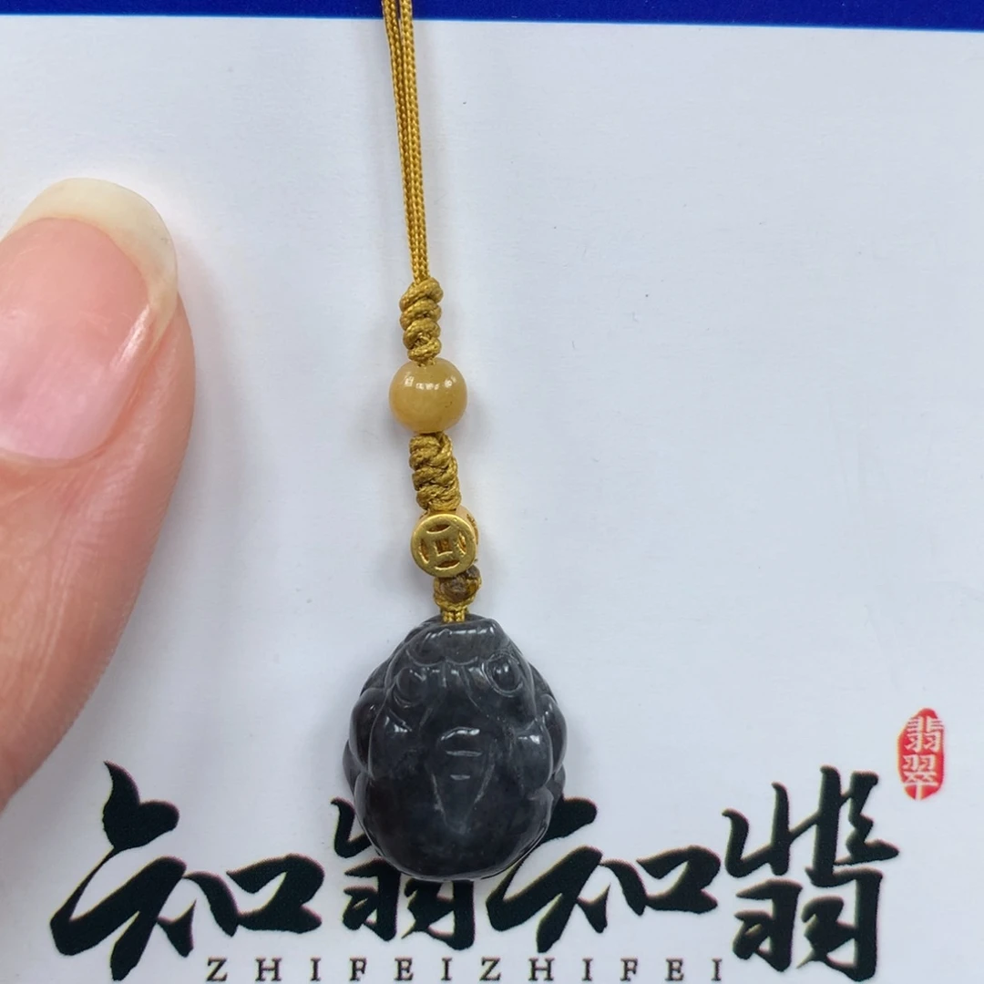 翡翠颈饰未镶嵌乌鸡貔貅手机挂