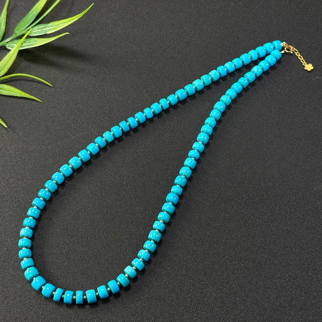 【老掌柜】18K绿松石直切项链/AUN072511