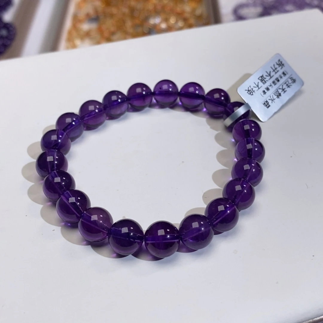 水晶手链未镶嵌9mm乌拉圭紫水晶