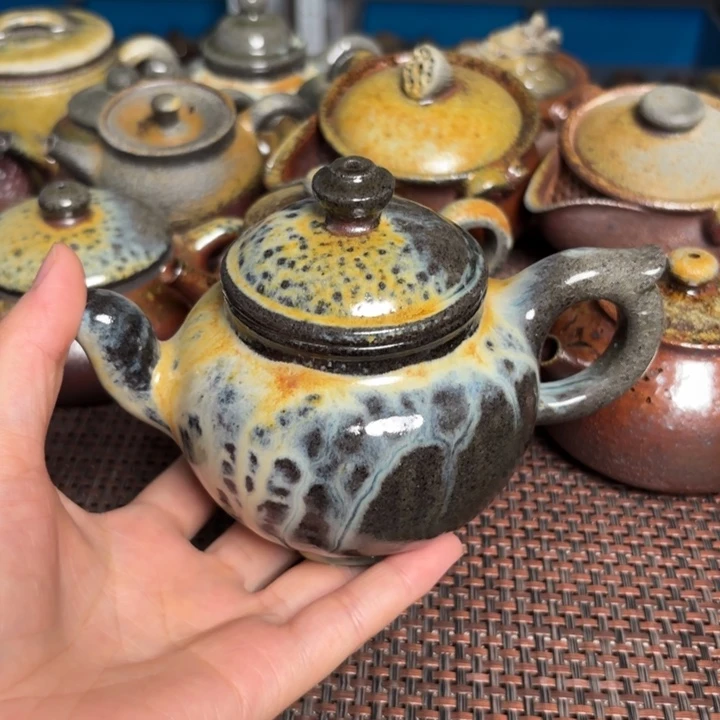 茶杯紫砂长*弓重釉飞越