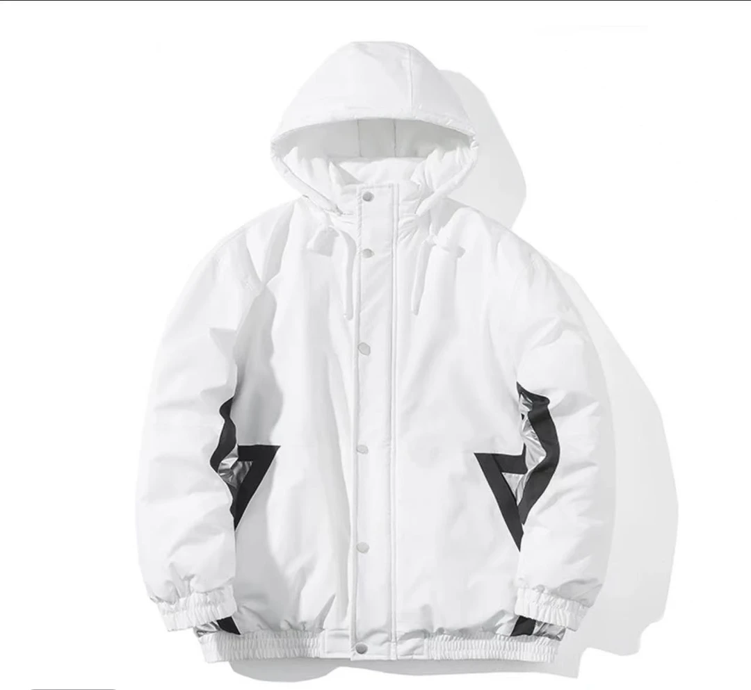 韩版落肩袖潮流棉衣百搭保暖长袖宽松型棉服连帽秋季情侣秋冬3