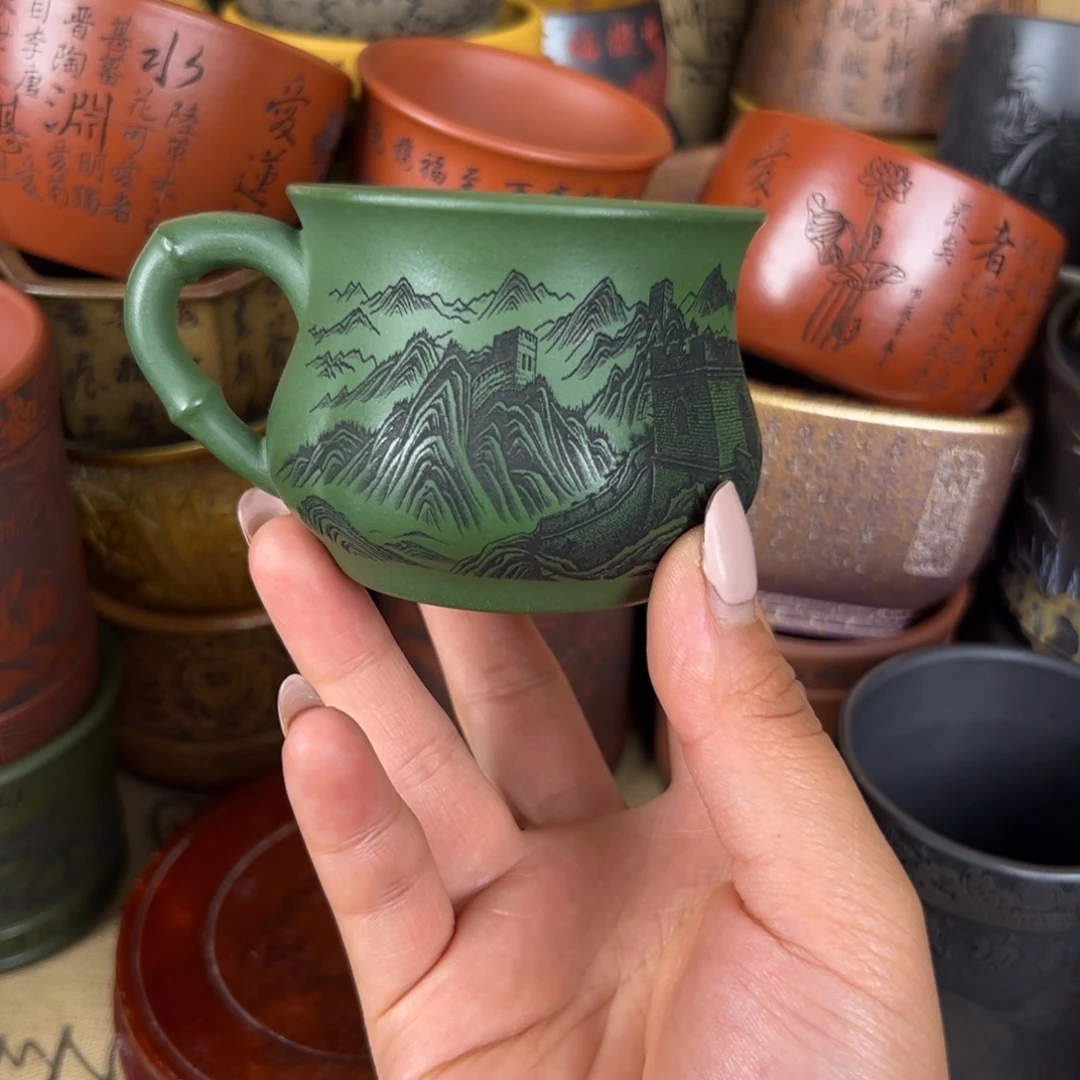 紫泥茶杯紫砂紫砂