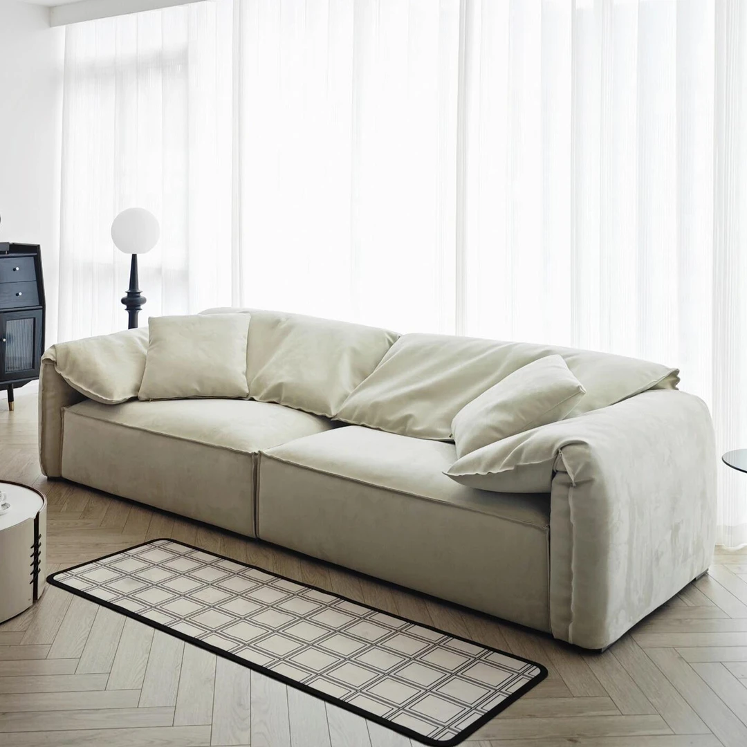 如恩CASABLANCA大象耳朵沙发全磨砂真皮沙发大直排四人位别墅沙发