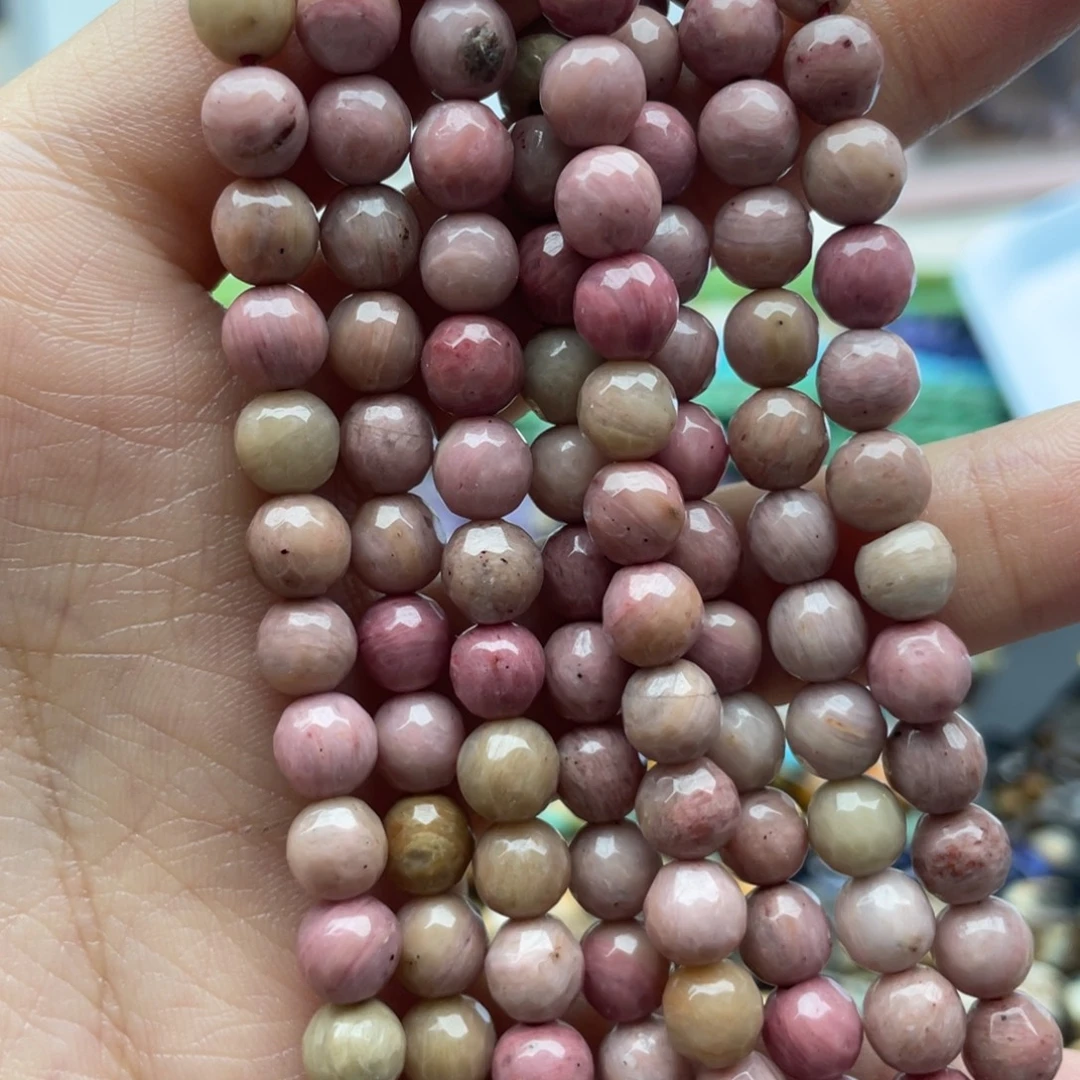 玛瑙/玉髓合金珠宝半成品一条装卡6蔷薇切面珠