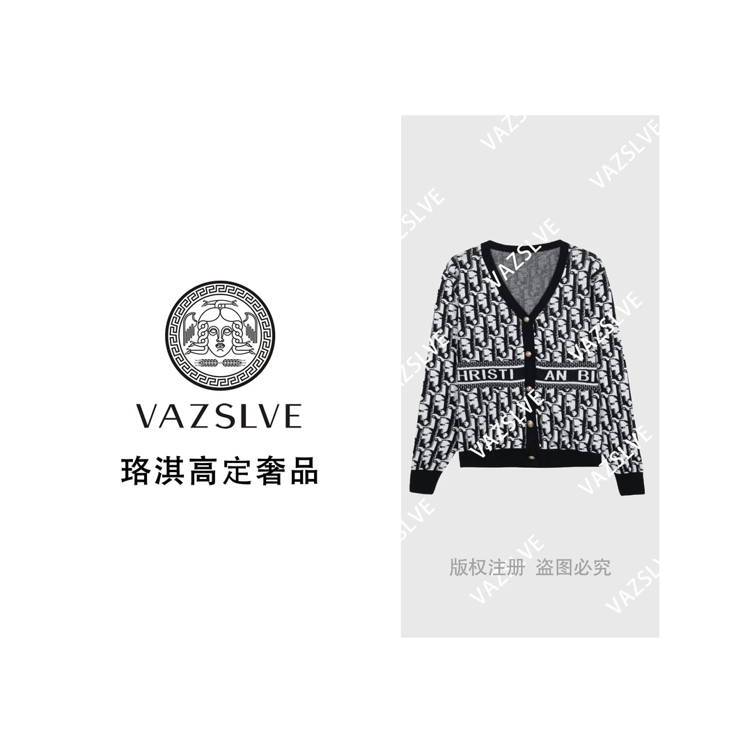【VAZSLVE/珞淇高定】CD轻奢老钱风细羊高级宽松百搭毛衣针织衫1006