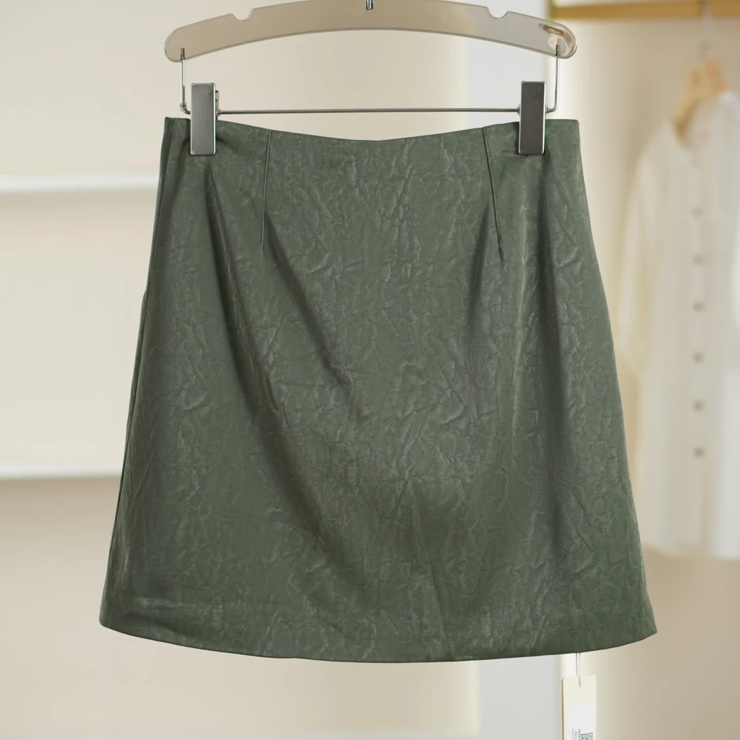 麦迪尚品【色】50406215简约百搭A字皮裙女装夏款品牌折扣 B2组