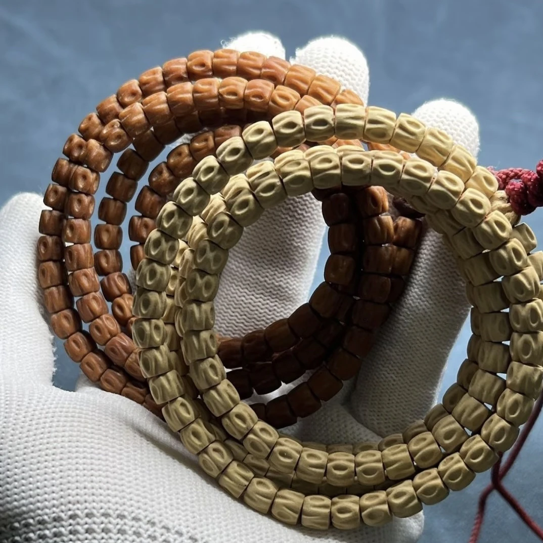 热振百香籽精雕双鬼脸顺纹直切长串毕业款